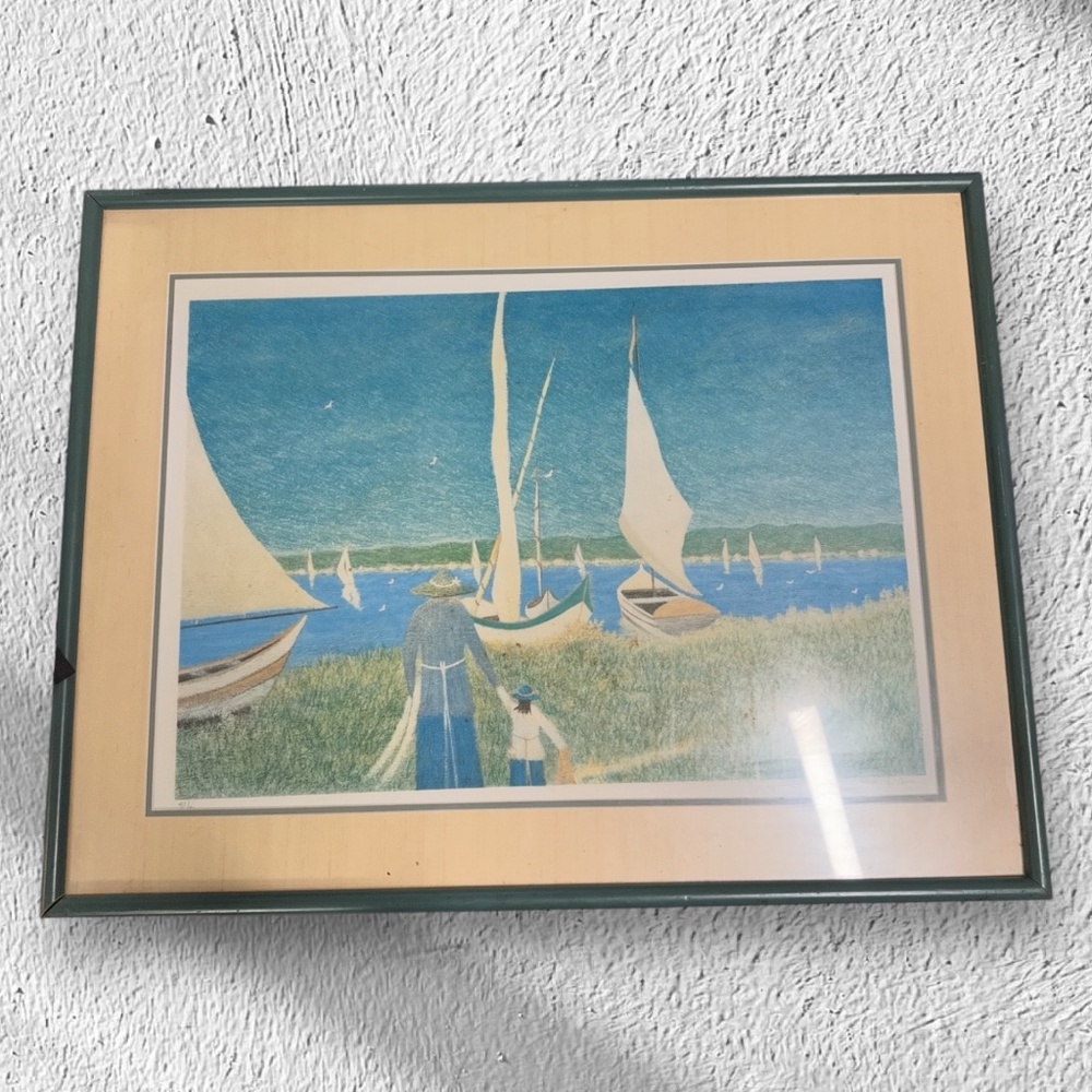 Rino Li Causi, Walking With Dreams, Lithograph.  Image Size: 19.5 x 27